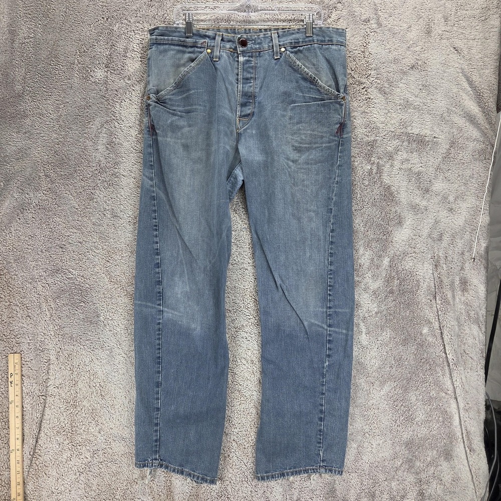 Vintage Levis Engineered Jeans Mens 36x32 Blue Twisted Button Fly Medium Wash